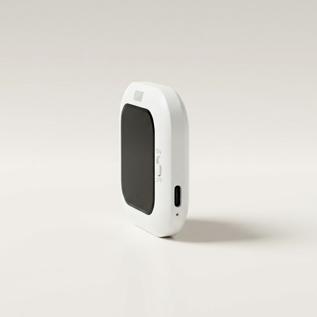 Magnetic selfie display supplied with a user guide, ready to use