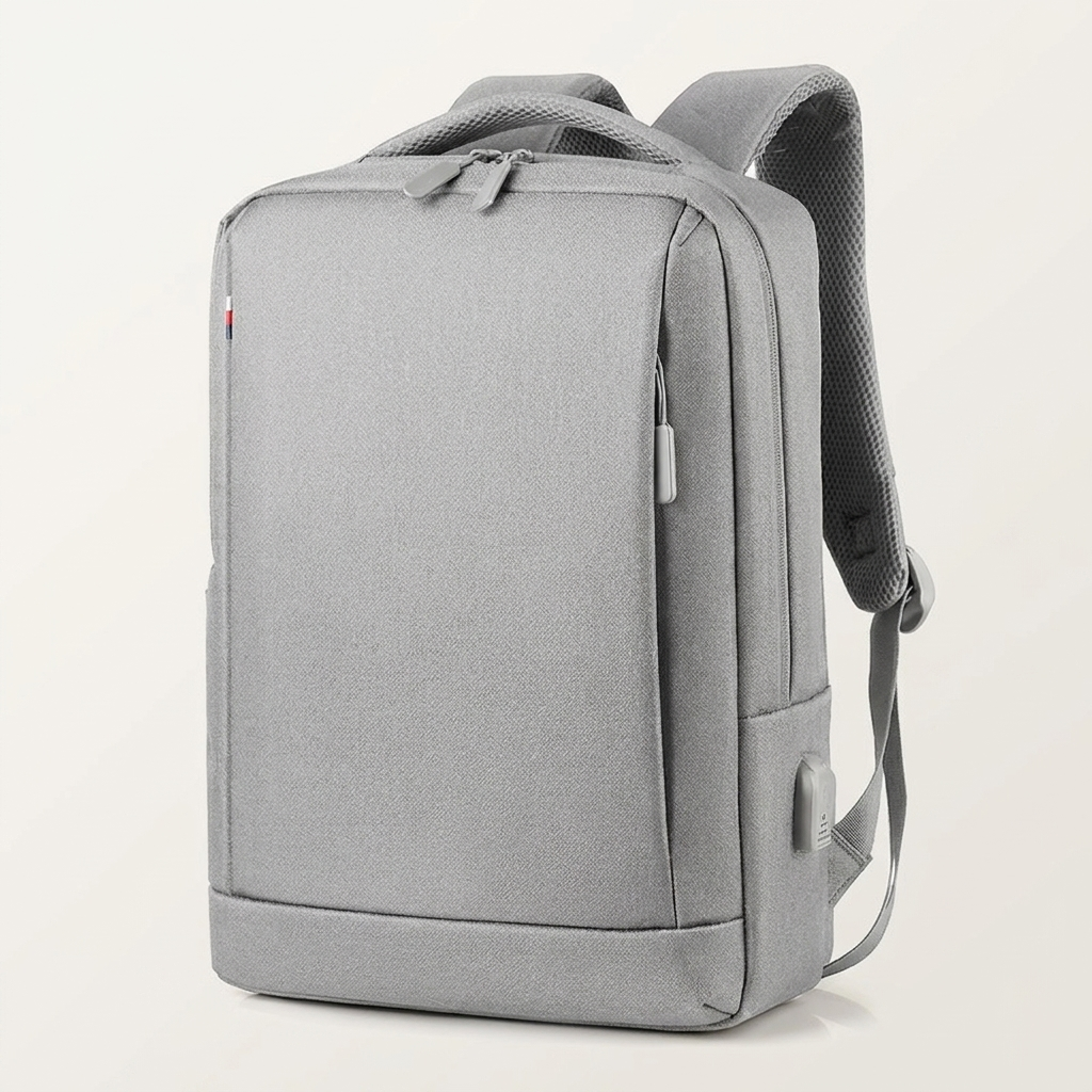 Commuter backpack with air-cushion shoulder straps for easier daily carry