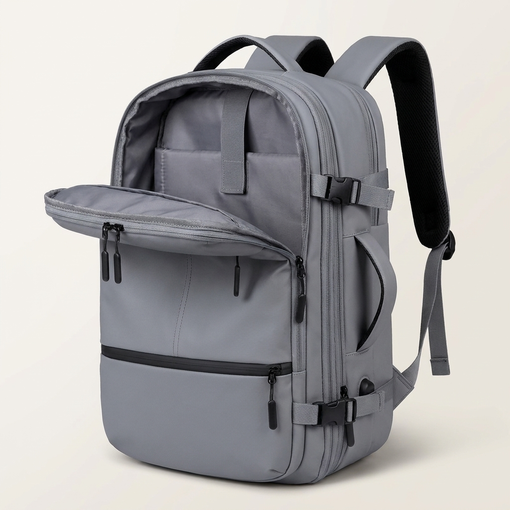 Capacity expands from 36L to 55L when you need to pack more