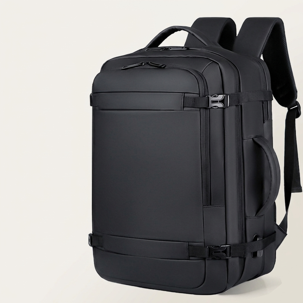 Multiple pockets organise documents and cables, in four understated colourways