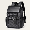 Slim Business Laptop Backpack - Water-Resistant PU Leather, Fits 12"