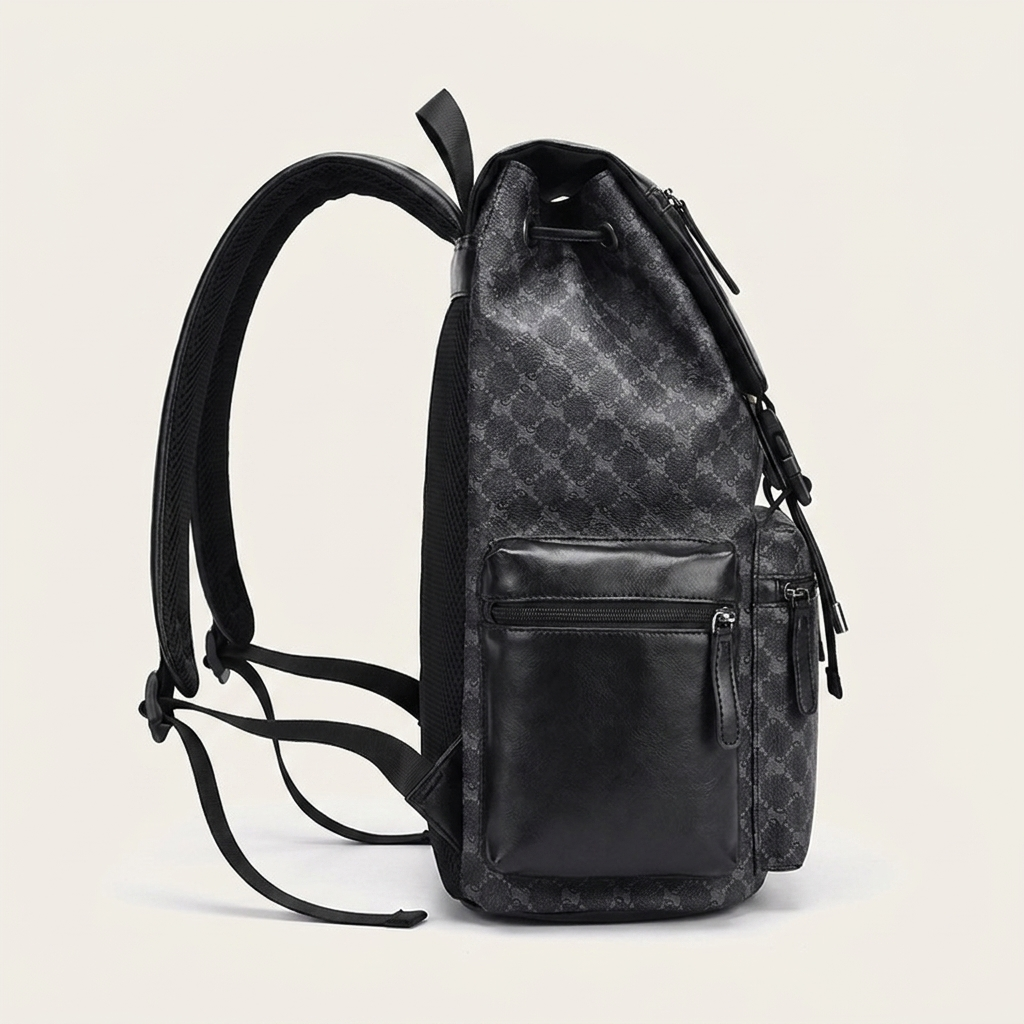 Under-20L commuter profile with room for a tablet, charger and notebook