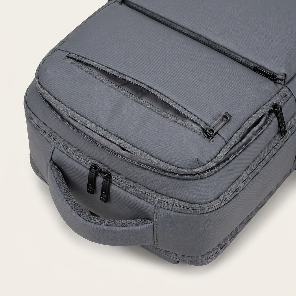 Air-cushion straps and breathable padded back panel for comfort