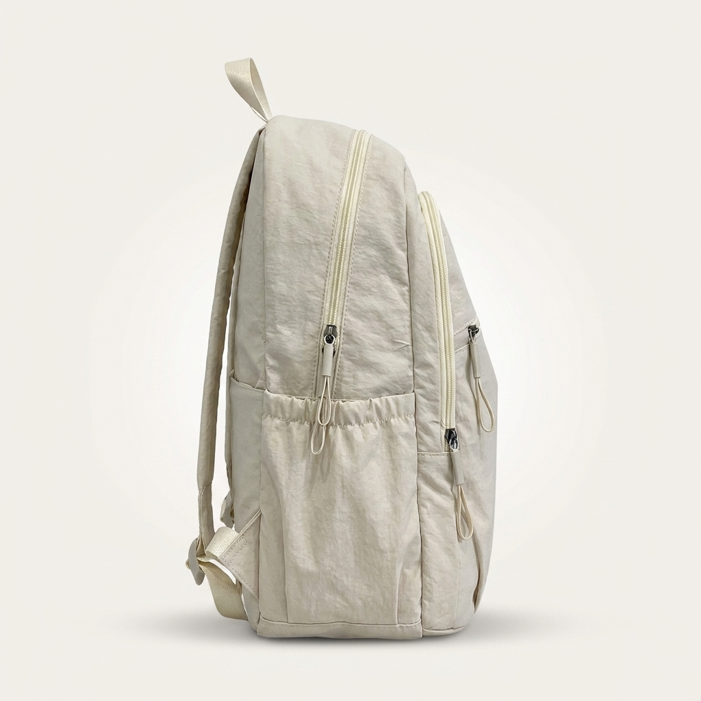 Smooth Oxford fabric with a water-resistant finish and tassel zip detail