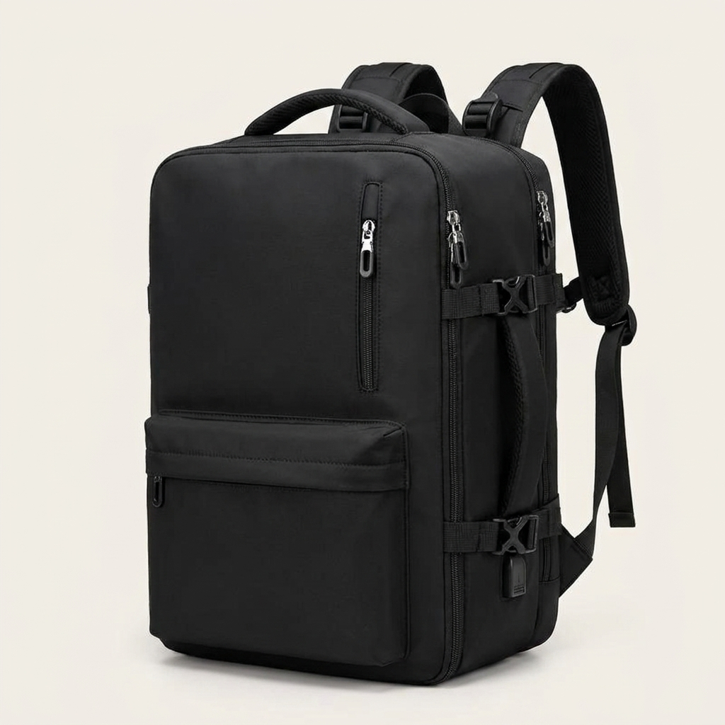 Large travel backpack measuring 32 x 32 x 45 cm and weighing 1.05 kg