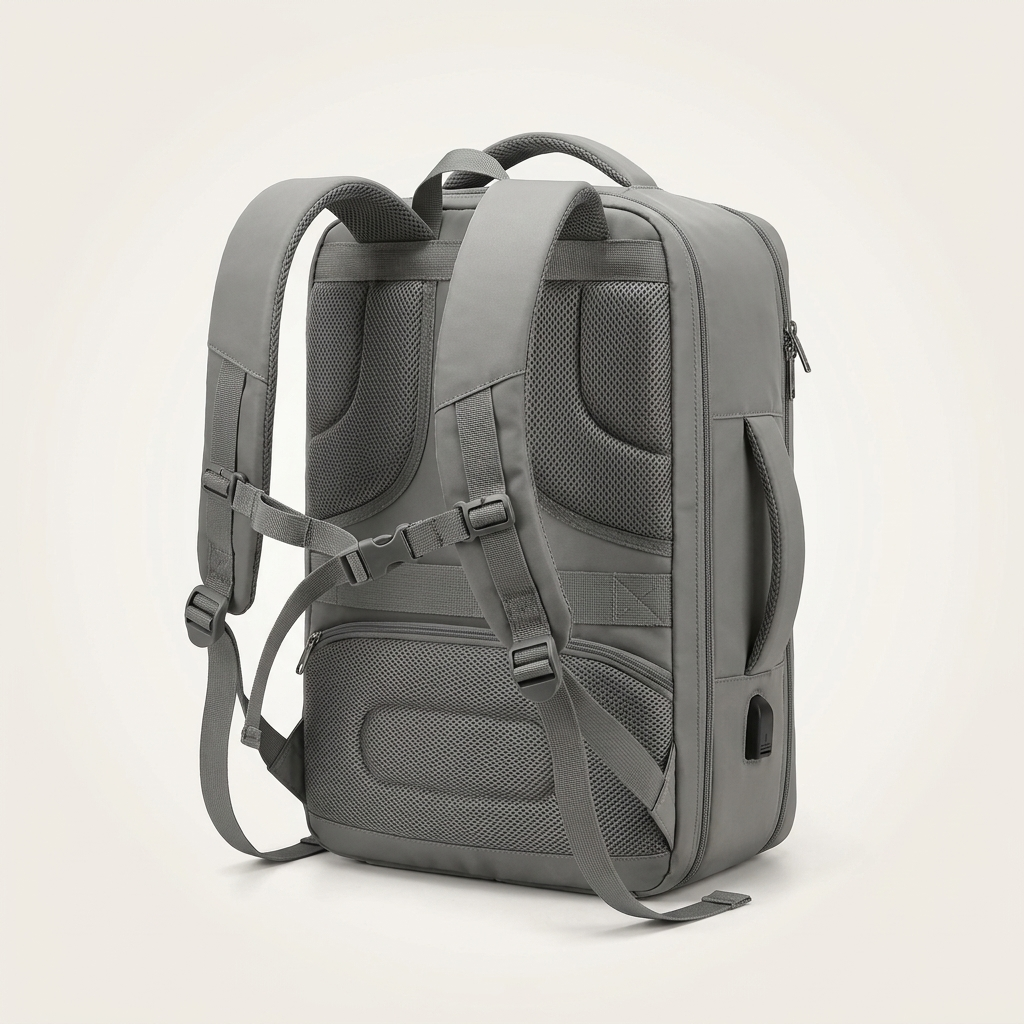 Travel backpack with padded sleeve for laptops up to 16 inches