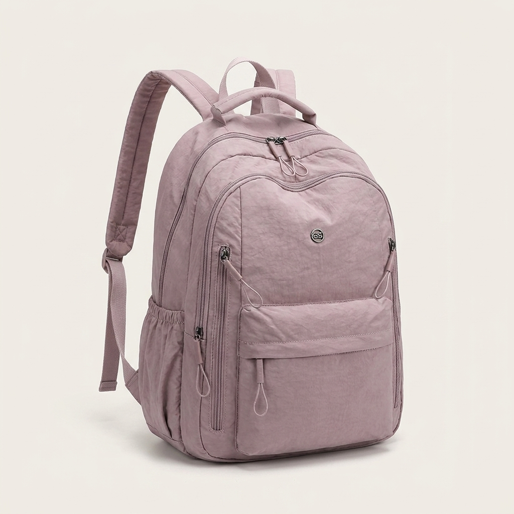 Daypack with breathable air-cushion shoulder straps for all-day carry