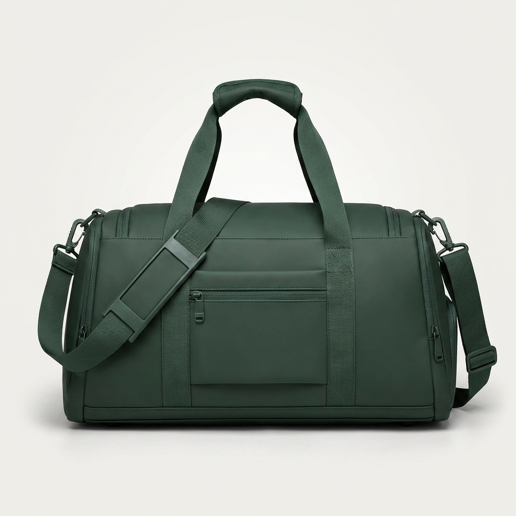 Holdall with rear trolley sleeve that slips over a suitcase handle
