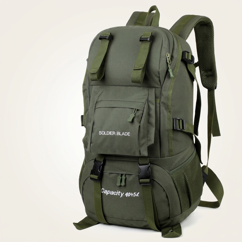0.9 kg pack of 32 x 18 x 50 cm, in army green, black or khaki