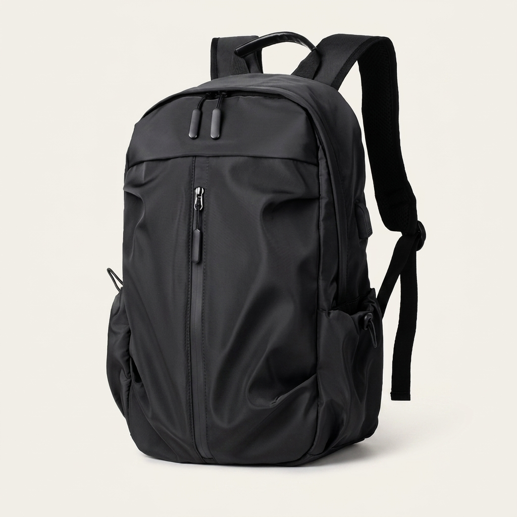 0.63 kg daypack measuring 31 x 10 x 46 cm, in black, grey or blue