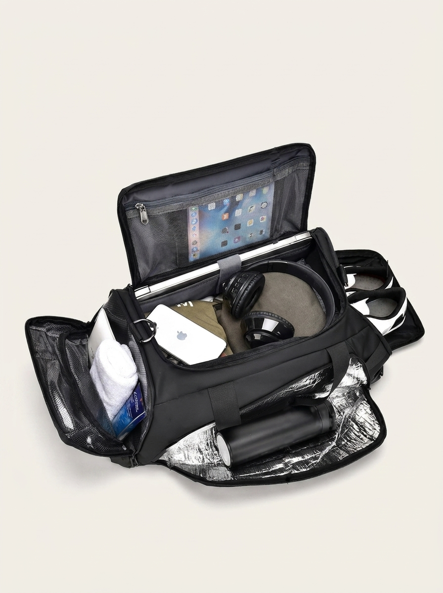 Waterproof Travel & Gym Holdall - Convertible Duffel with Trolley Sleeve, 20-35L
