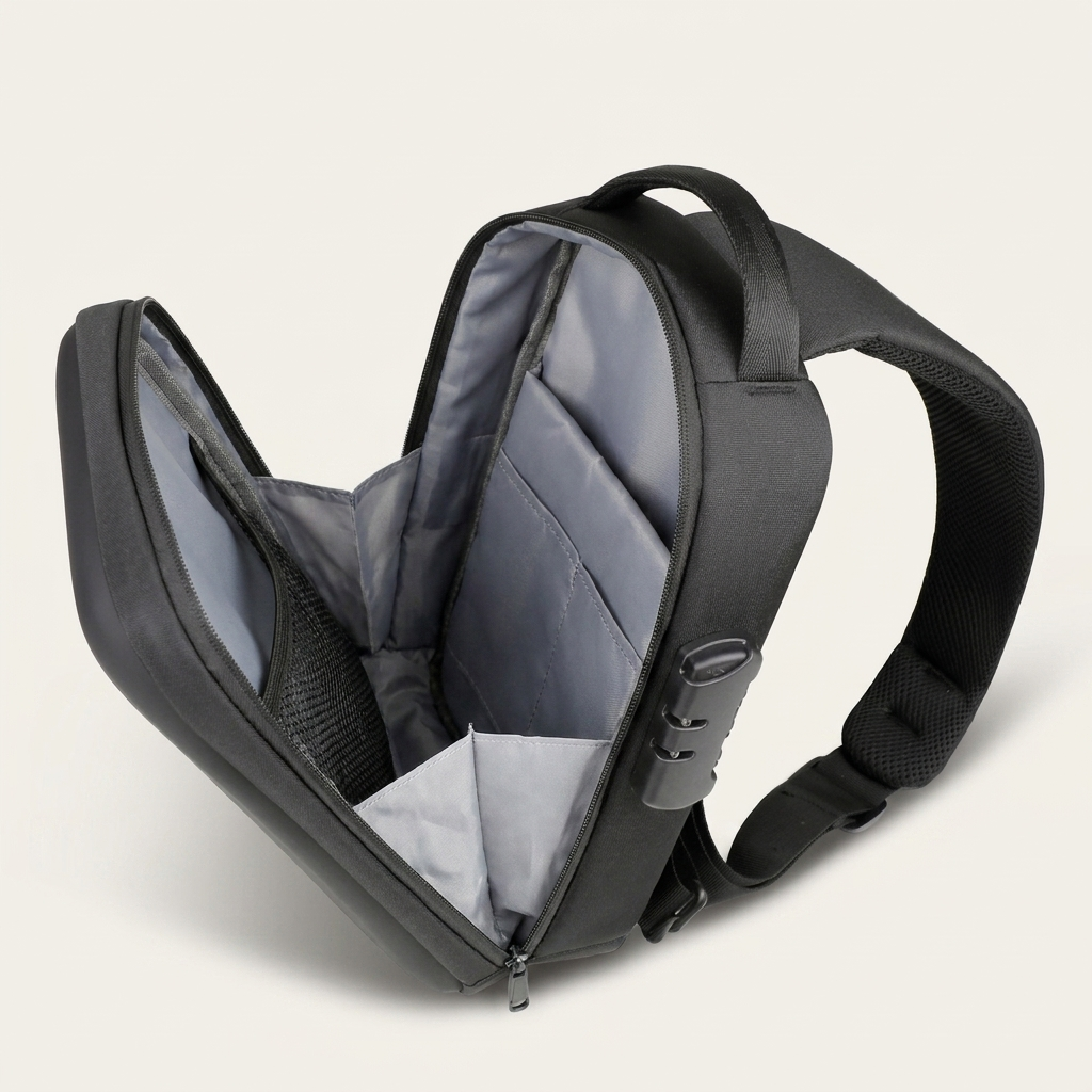 Adjustable strap for wearing across the chest, over the shoulder or as a sling