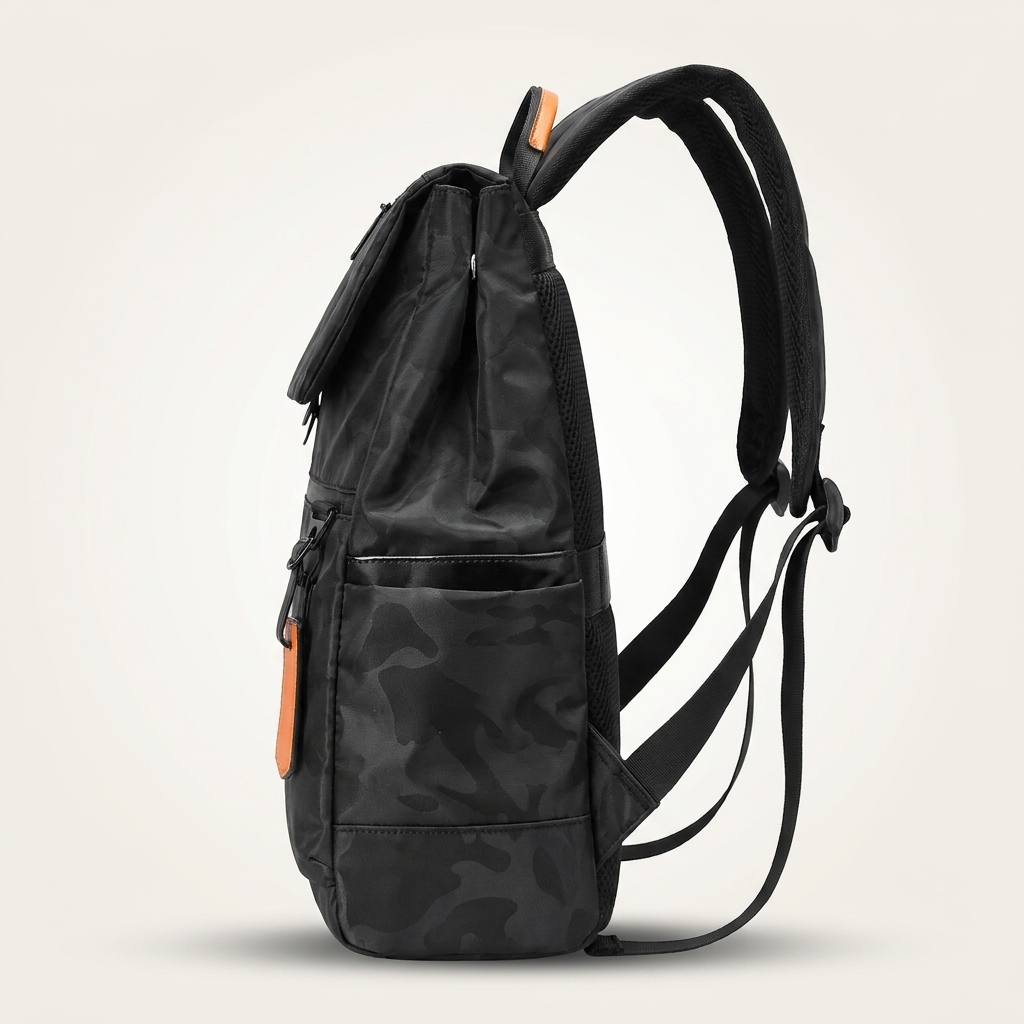Nylon Commuter Laptop Backpack - Water-Resistant 20-35L Daypack, Fits 16"