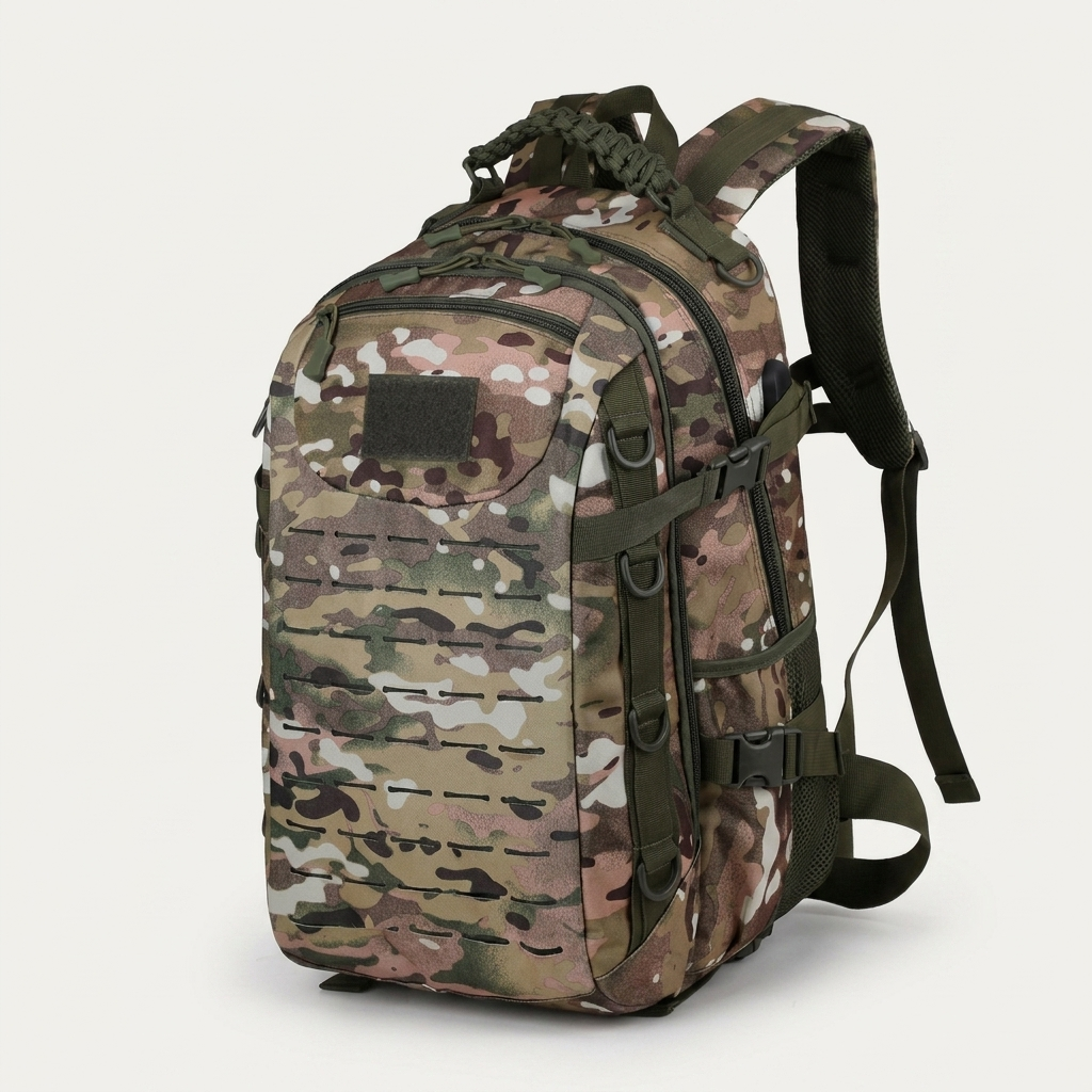Tactical Military-Style Backpack - Water-Resistant 16" Outdoor Rucksack, 20-35L