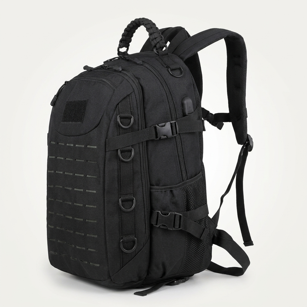 Tactical Military-Style Backpack - Water-Resistant 16" Outdoor Rucksack, 20-35L