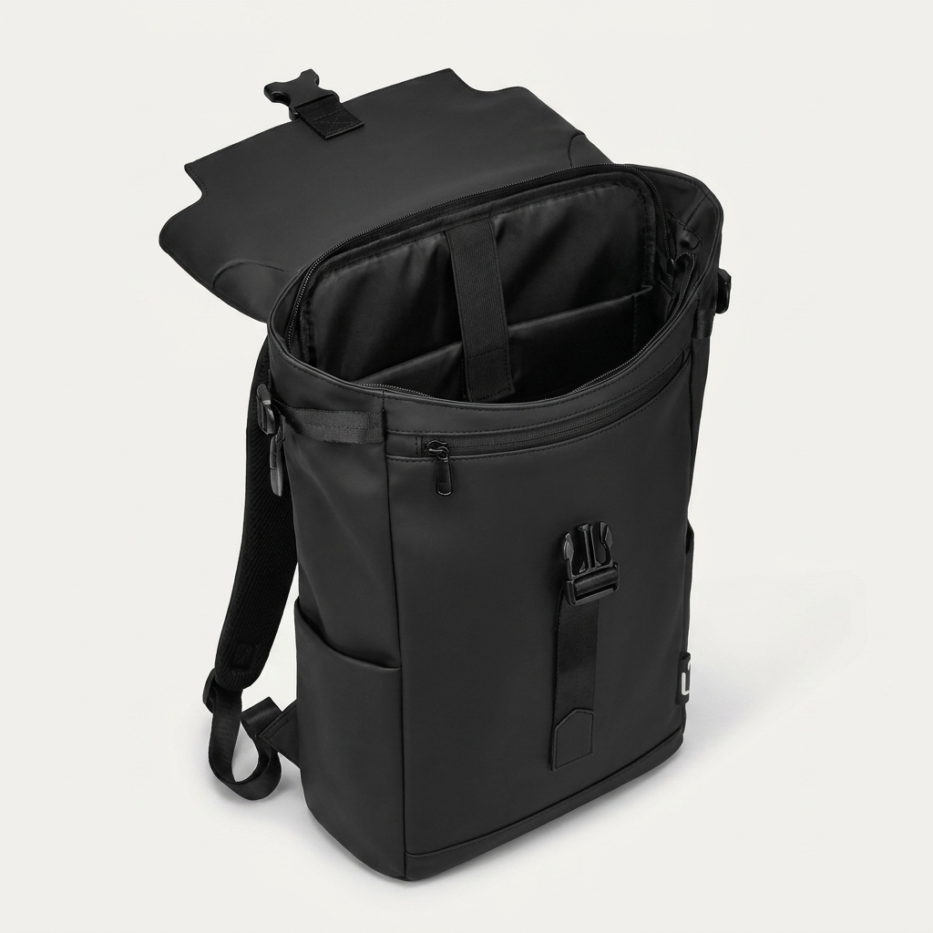 Air-cushion shoulder straps and padded back panel for comfortable carrying