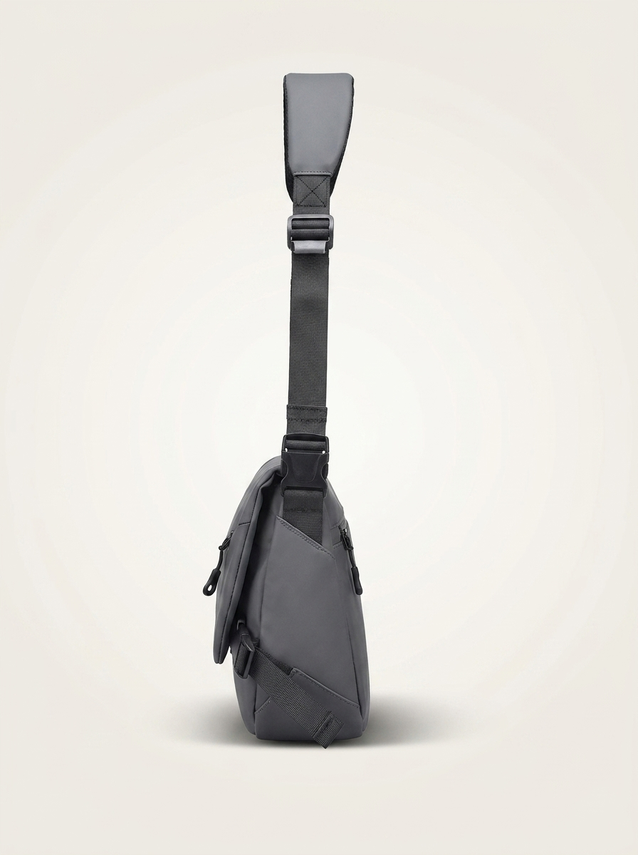 Waterproof membrane sling bag with neat spliced panelling for rainy days