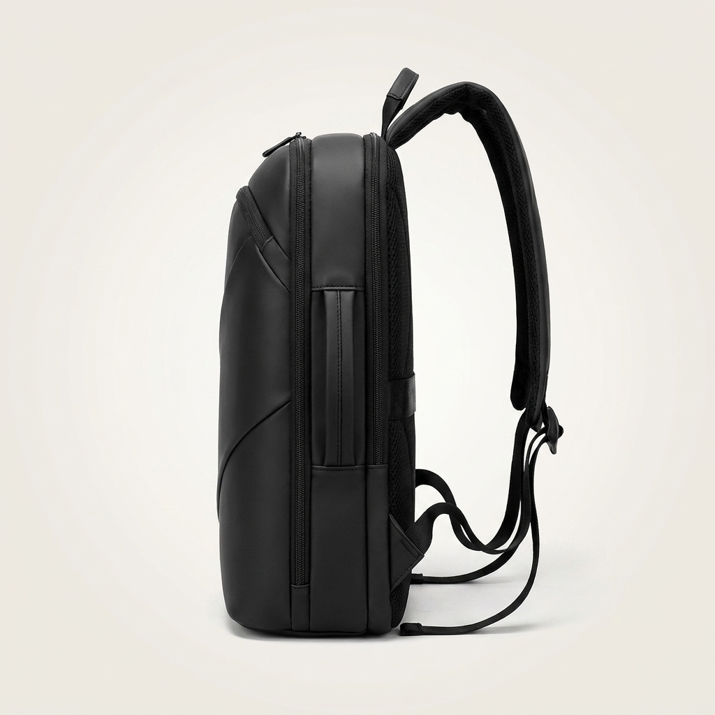 Slim commuter bag holding a laptop up to 16 inches without bulging