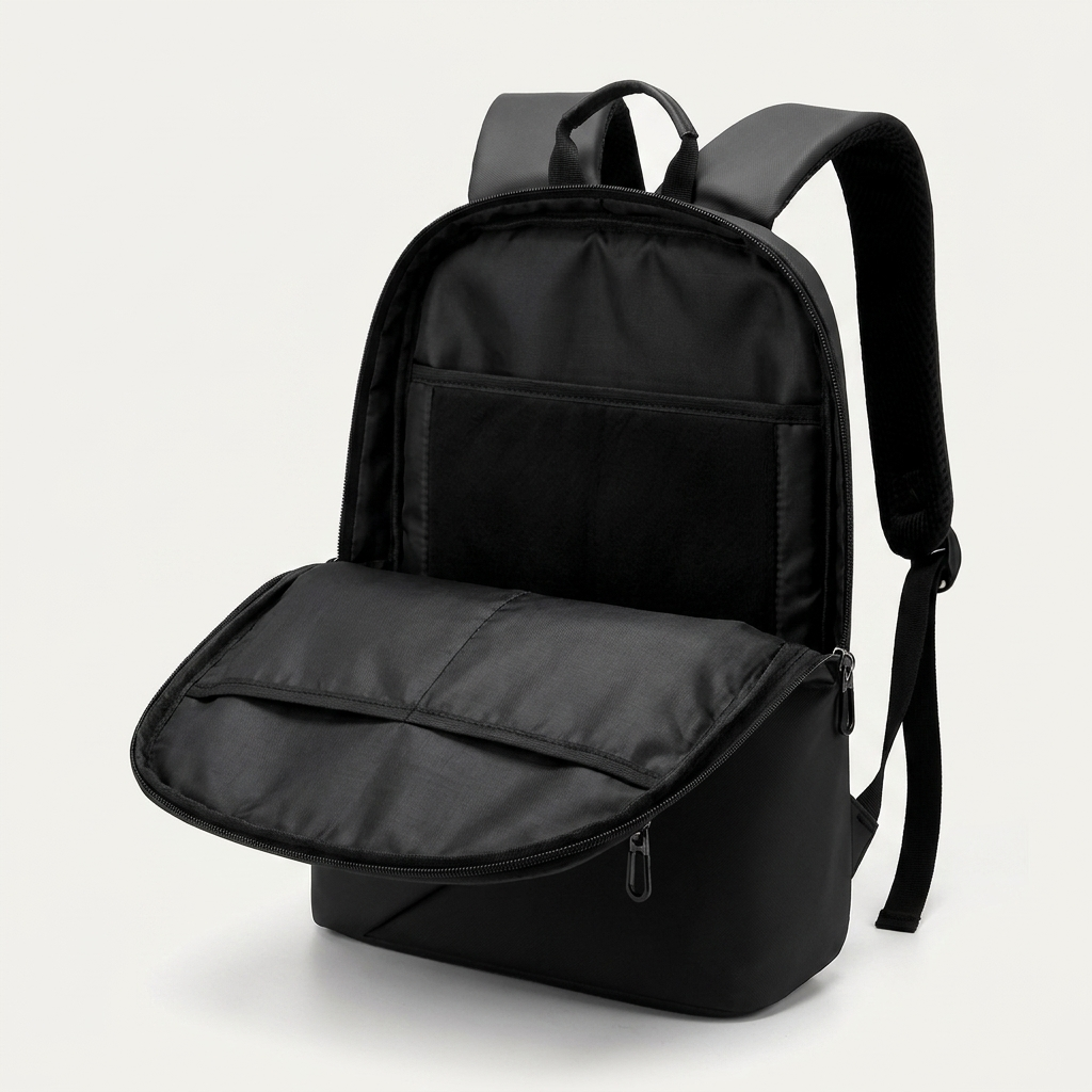 Polyester-lined 20-35L interior for notebook, umbrella and power bank