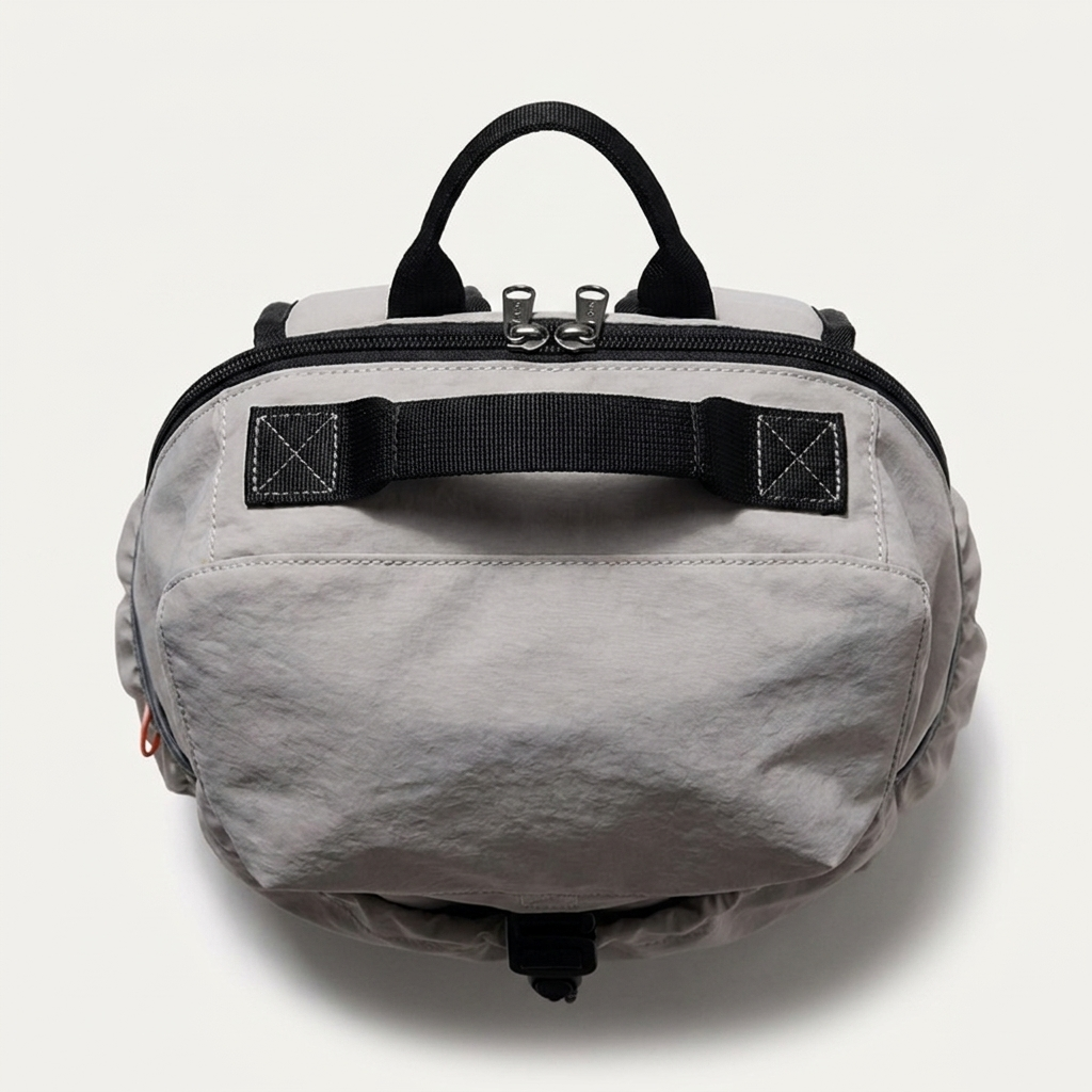 Easy-clean durable nylon outdoor rucksack measuring 31 x 13 x 43 cm