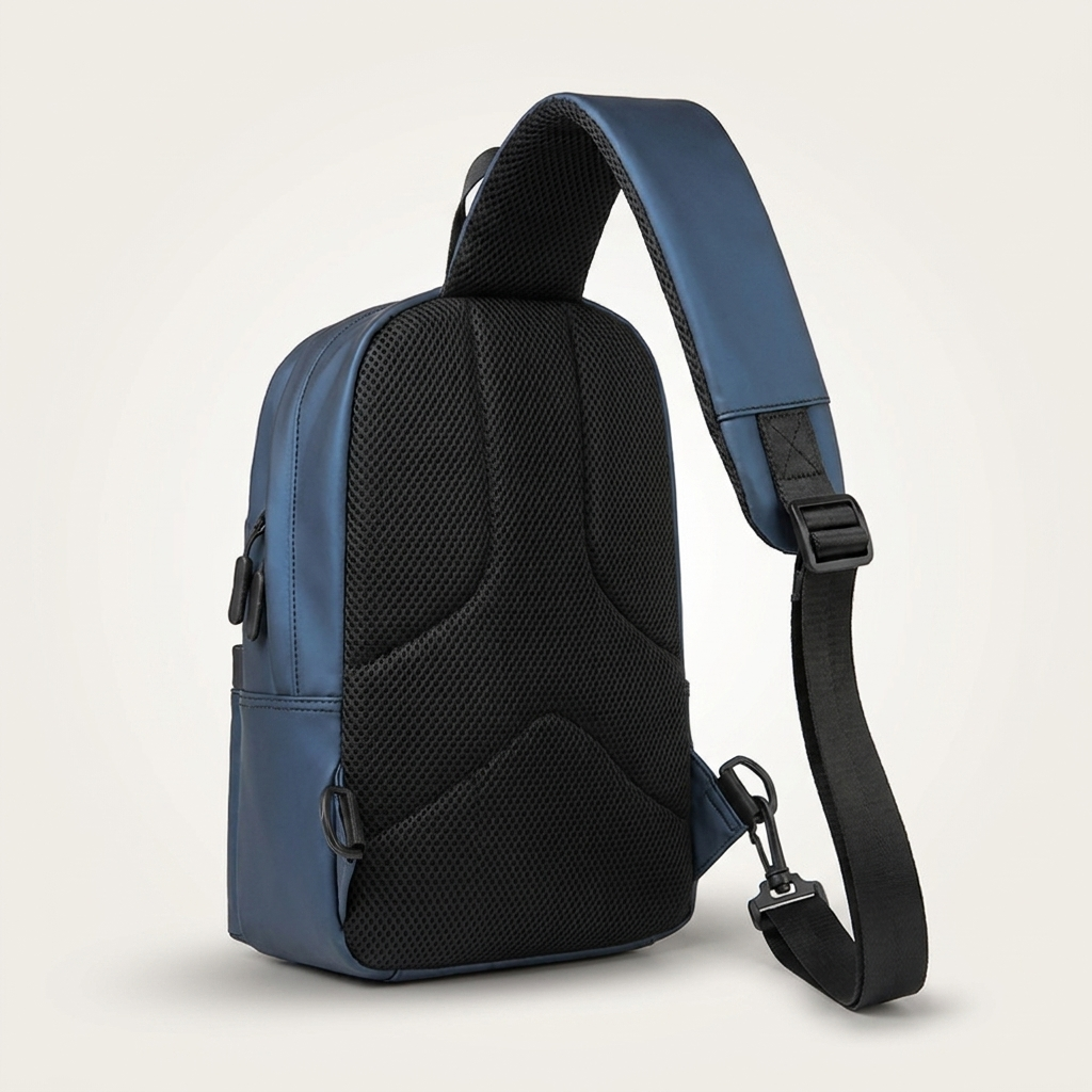 Single adjustable strap worn across the chest or over the shoulder