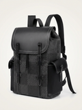 PU Leather Business Laptop Backpack - Fits 15" Laptop, 20-35L Commuter Bag