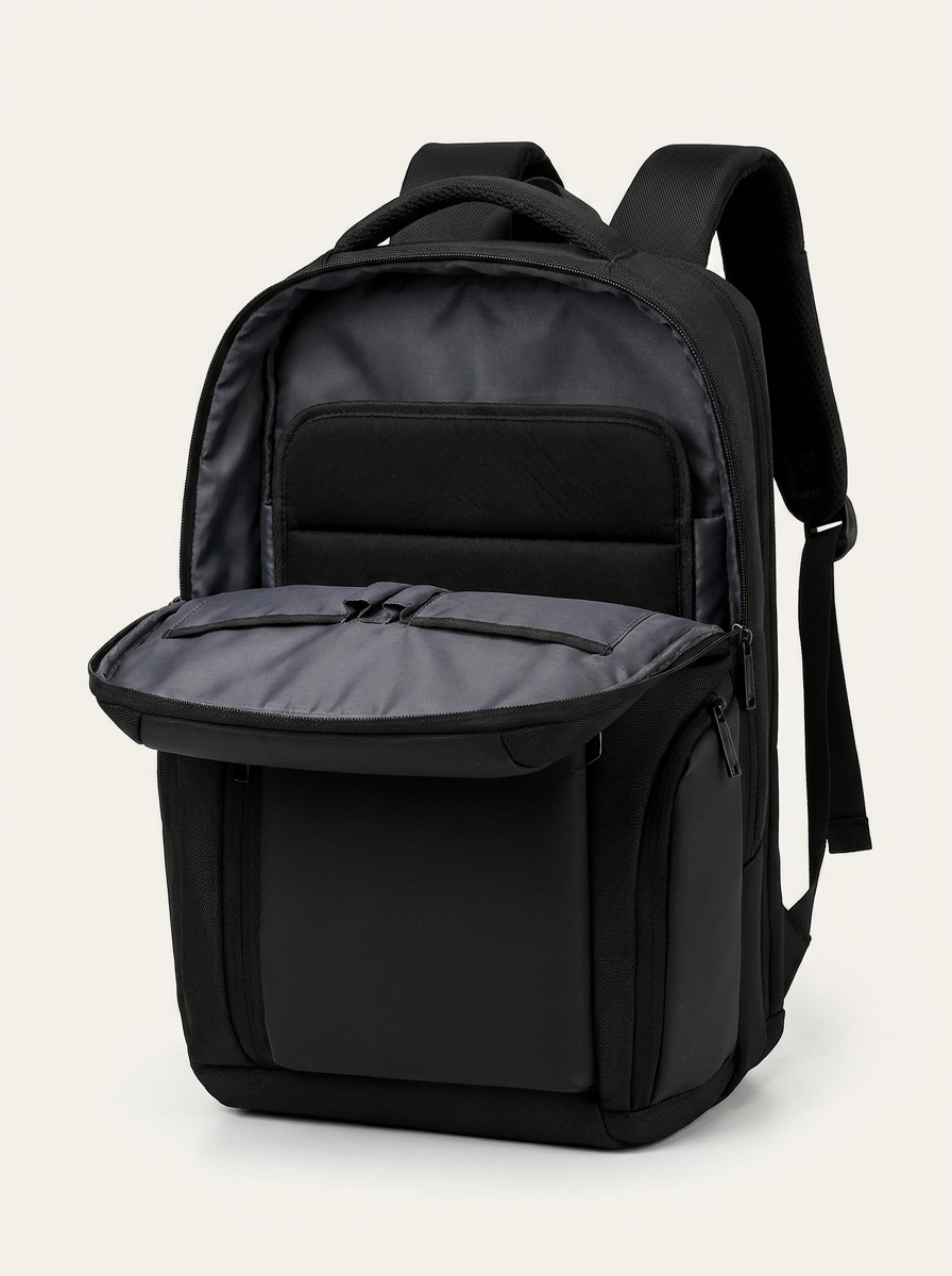Contoured shoulder straps and a padded back panel for heavier loads