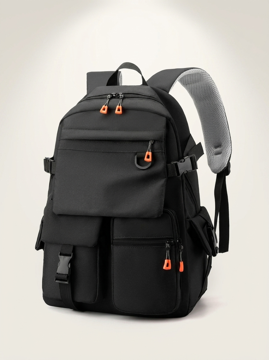 Minimalist casual backpack in Fashion Black and Galaxy Grey