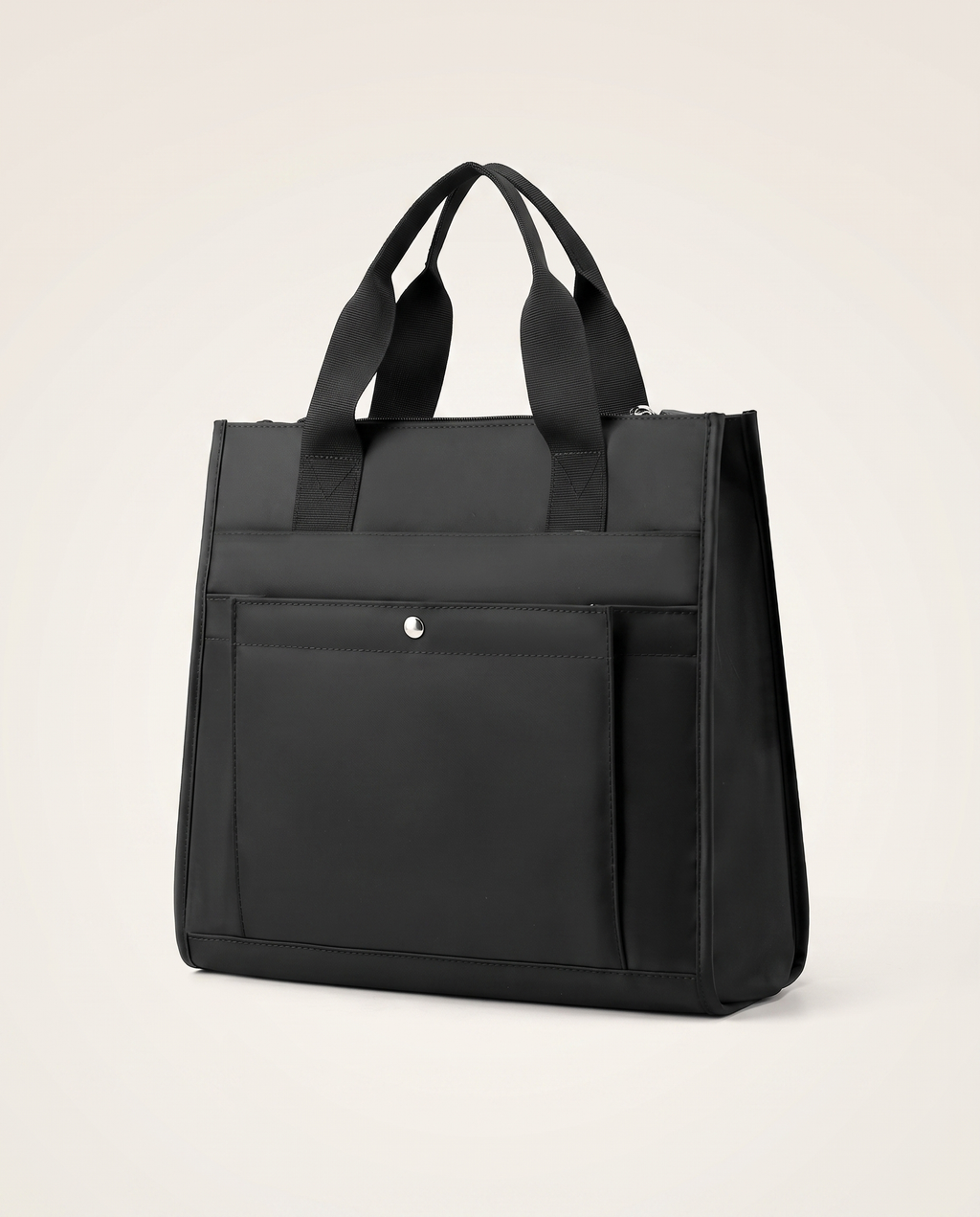 Slim commuter briefcase in Black and Dark Blue, 33 x 12 x 31 cm