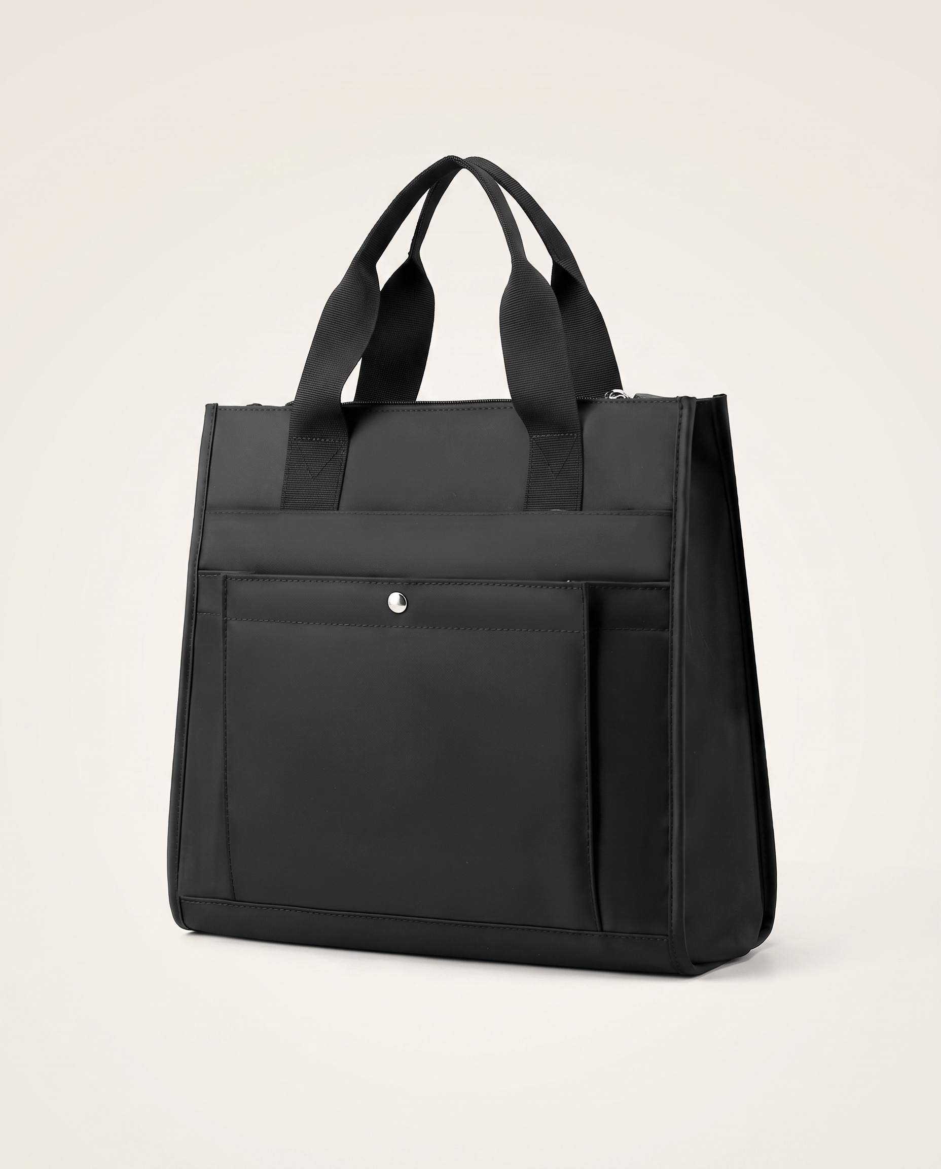 Slim commuter briefcase in Black and Dark Blue, 33 x 12 x 31 cm