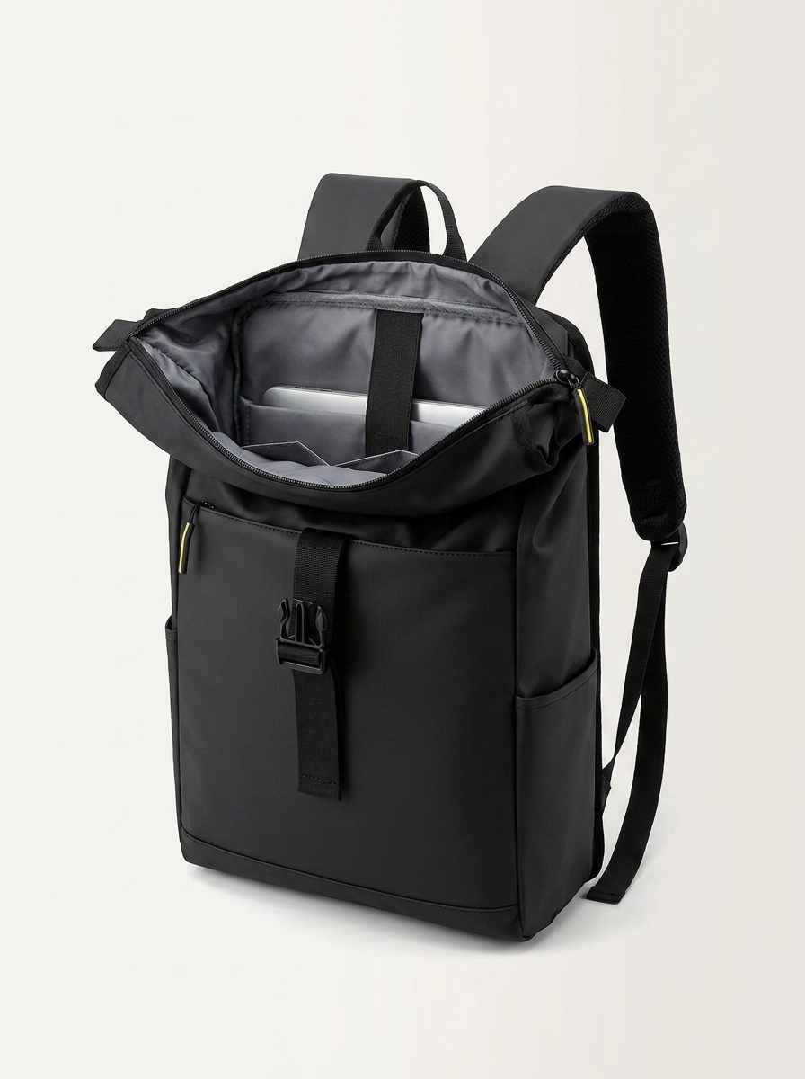 Contrast-splice panelling with a secure zip-lock detail and street-fashion styling