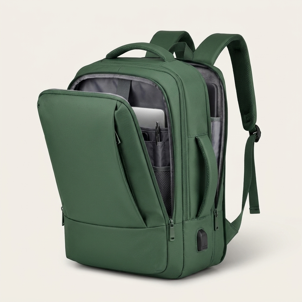 Air-cushion straps and a breathable padded back panel for longer journeys