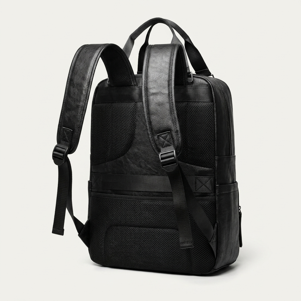 Roomy 20-35L commuter and travel backpack with splice-panel styling