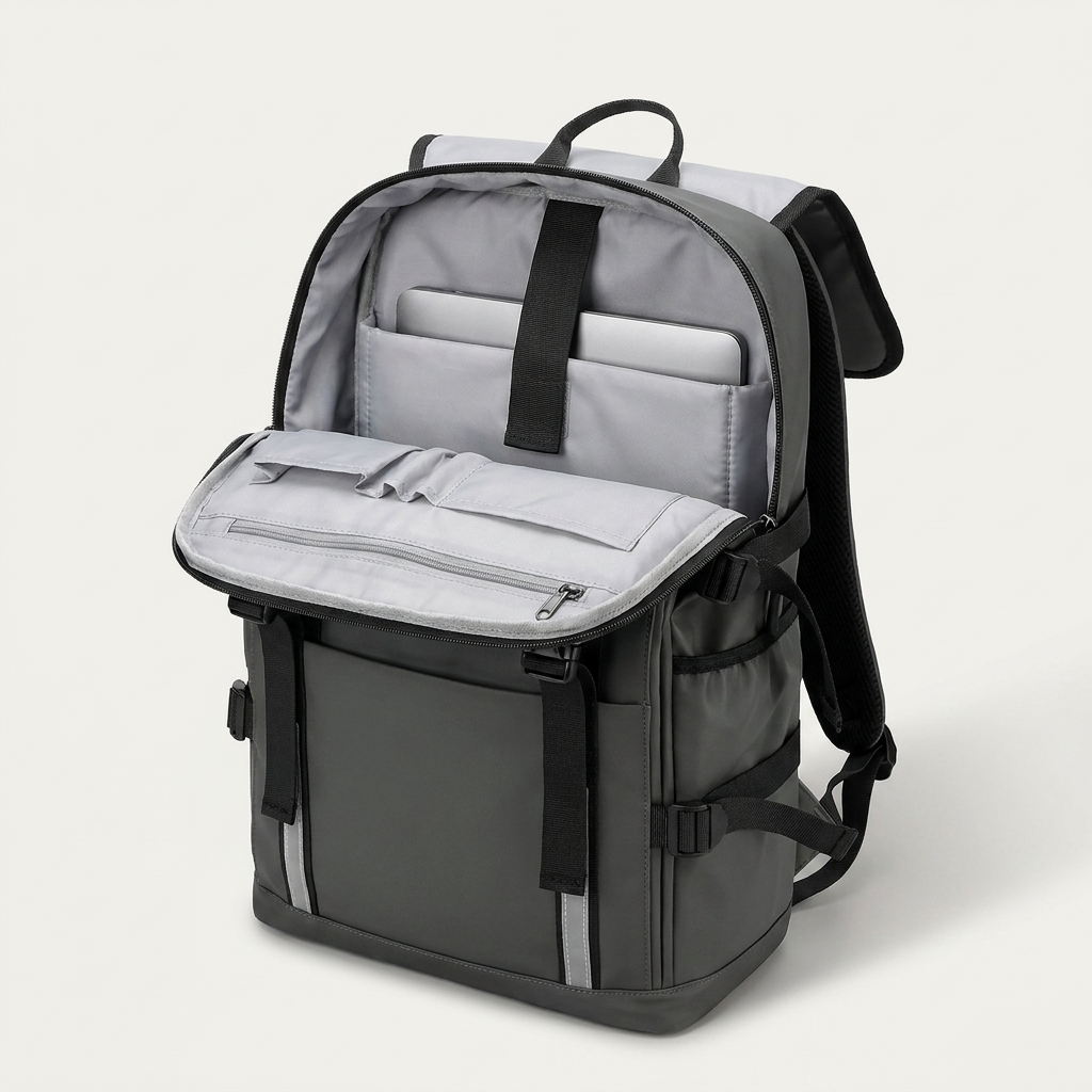 Air-cushion straps and supportive back panel for comfortable daily carry