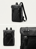 Slim PU Laptop Backpack - Water-Resistant 16" Casual Commuter, Under 20L