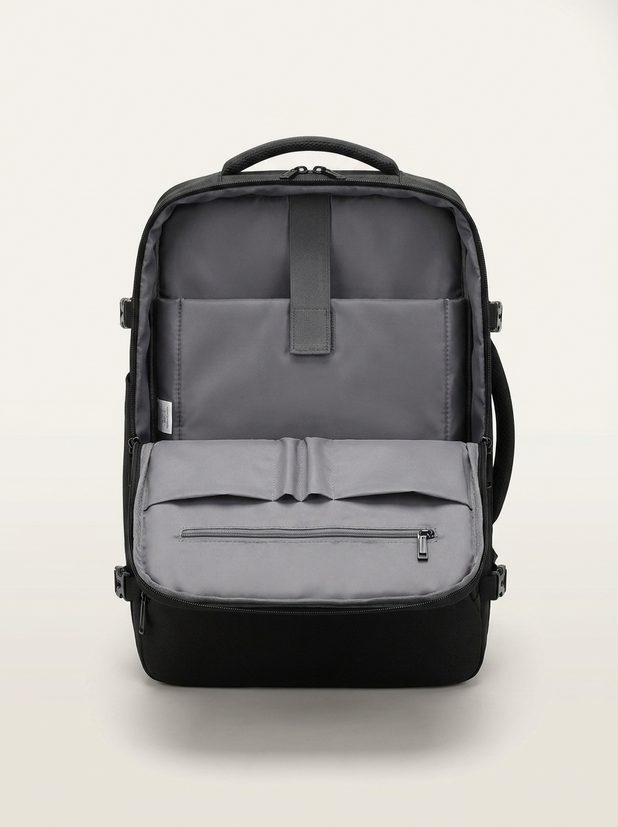 Shock-absorbing air-cushion straps with a supportive padded back panel