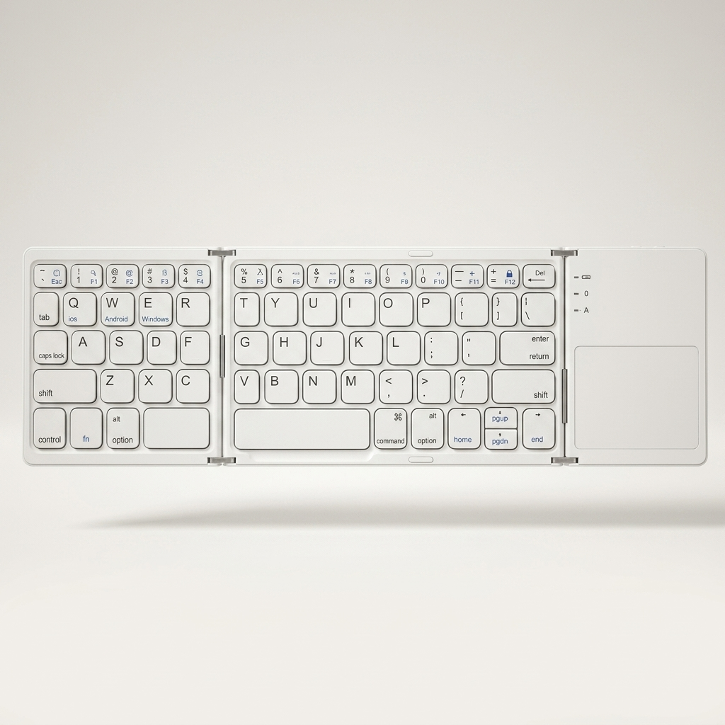 Foldable Bluetooth Keyboard - Ultra-Thin Portable 63-Key for Phone, Tablet & Laptop