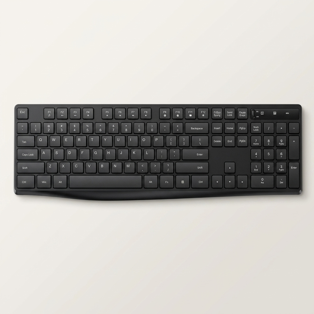 Wireless Keyboard & Mouse Set with Phone/Tablet Holder - 2.4G Full-Size, Plug & Play