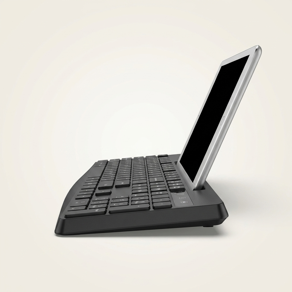 Wireless Keyboard & Mouse Set with Phone/Tablet Holder - 2.4G Full-Size, Plug & Play