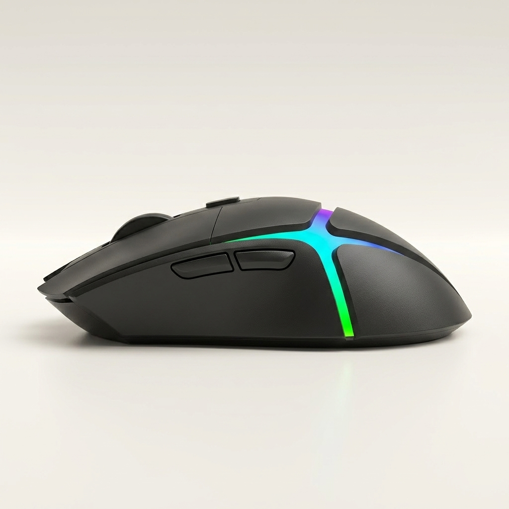 Gaming mouse with six-level adjustable optical tracking up to 7200 DPI
