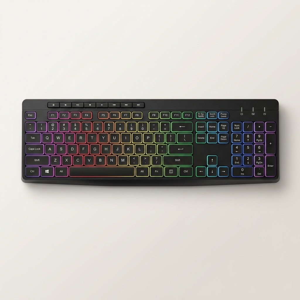 RGB backlit keyboard making the keys easy to find in low light