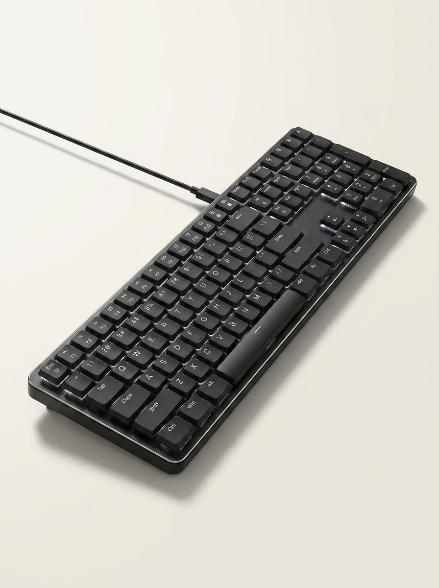 Ultra-Slim Low-Profile Mechanical Keyboard - 111-Key, Brown Switches, Wired & Bluetooth