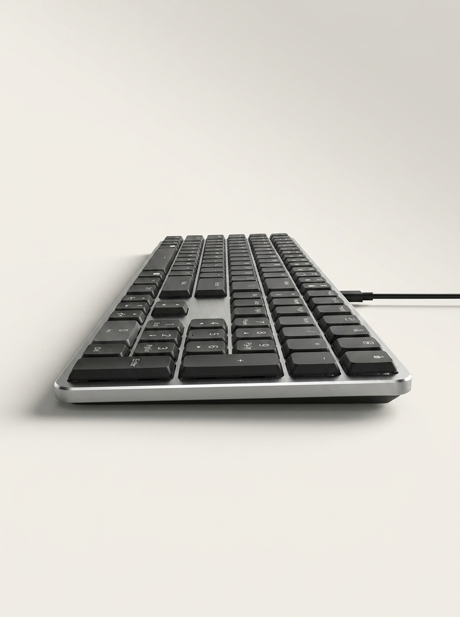Ultra-Slim Low-Profile Mechanical Keyboard - 111-Key, Brown Switches, Wired & Bluetooth