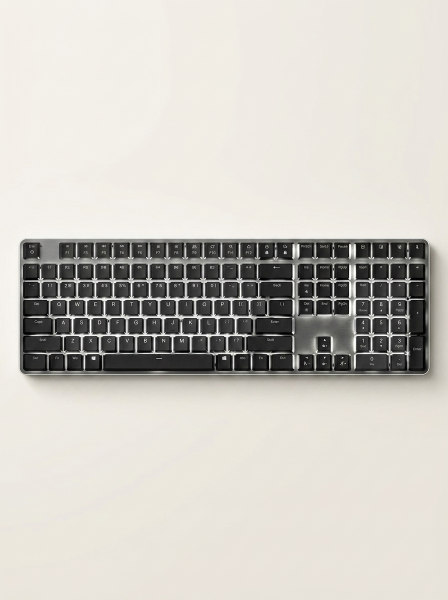 Ultra-Slim Low-Profile Mechanical Keyboard - 111-Key, Brown Switches, Wired & Bluetooth