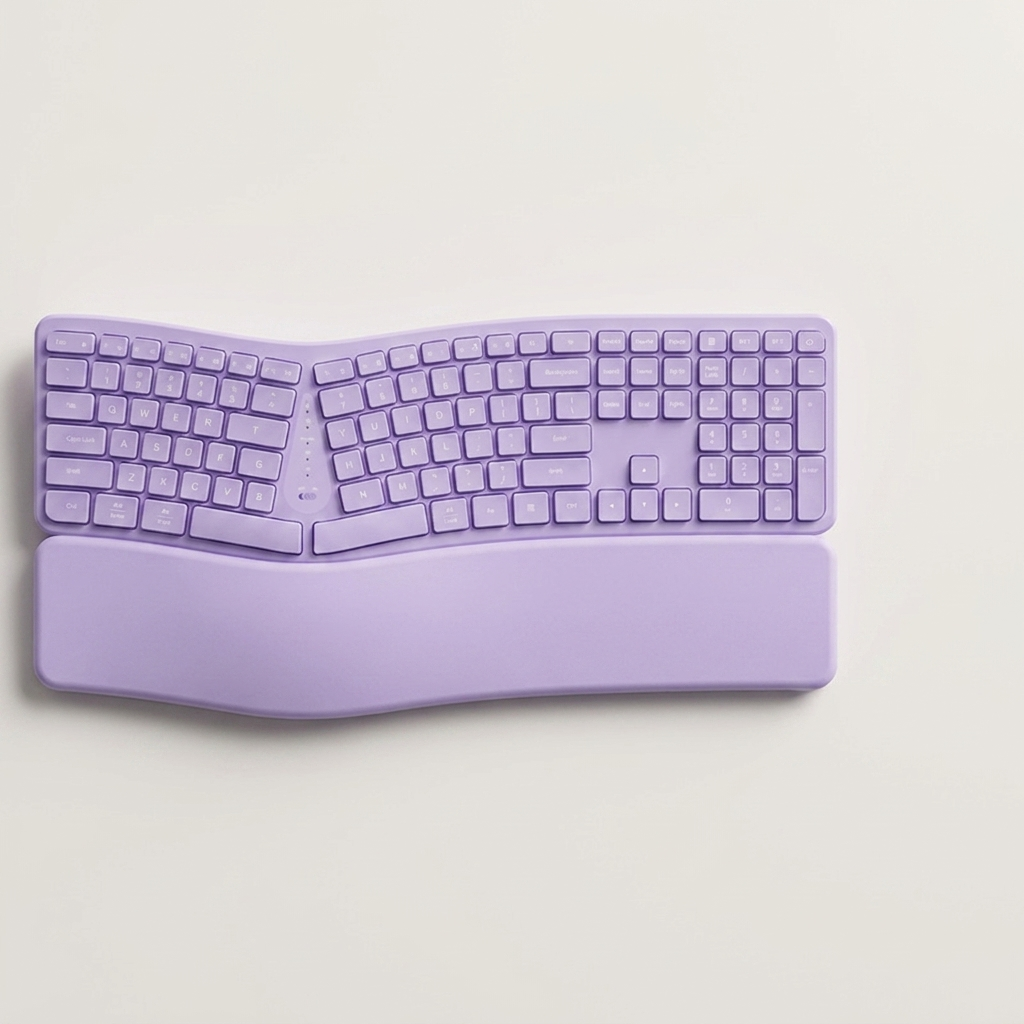 Ergonomic Wireless Keyboard & Mouse Set - Silent 2.4G, 110-Key with Multimedia Keys
