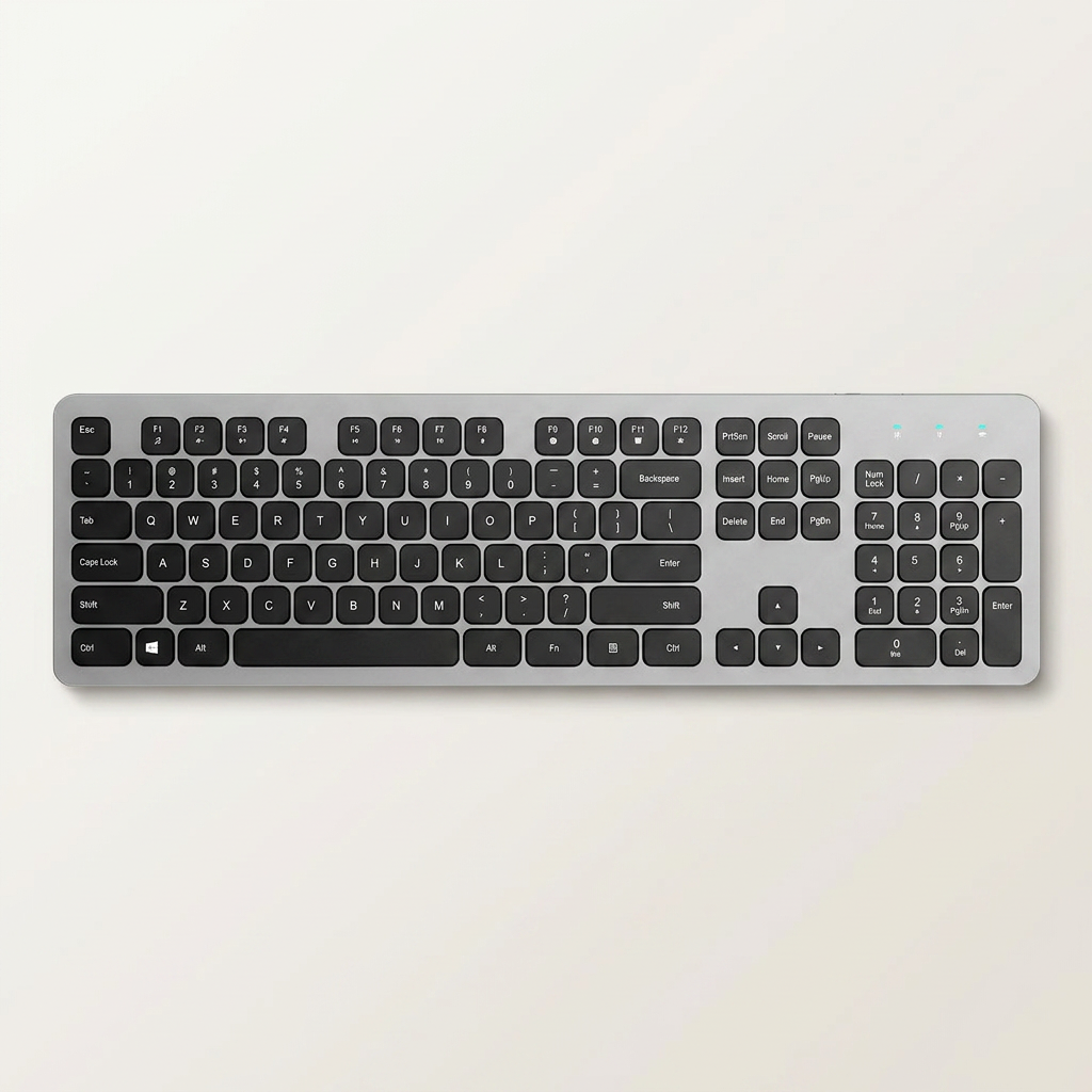 Ultra-Slim Wireless Keyboard - Silent Scissor-Switch, 104-Key, Multi-Device Backlit
