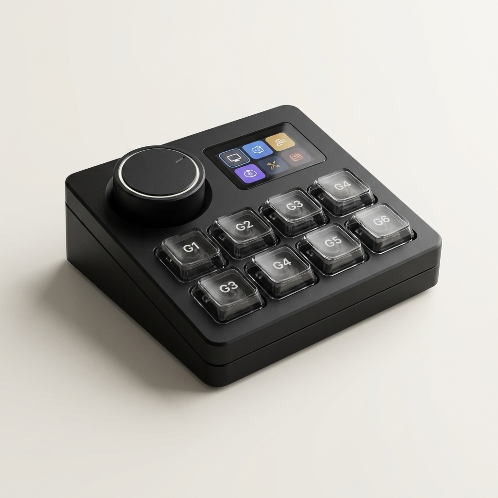 Modular Mechanical Keyboard with Stream-Deck Display - 68-Key RGB, Wired, Programmable Knob