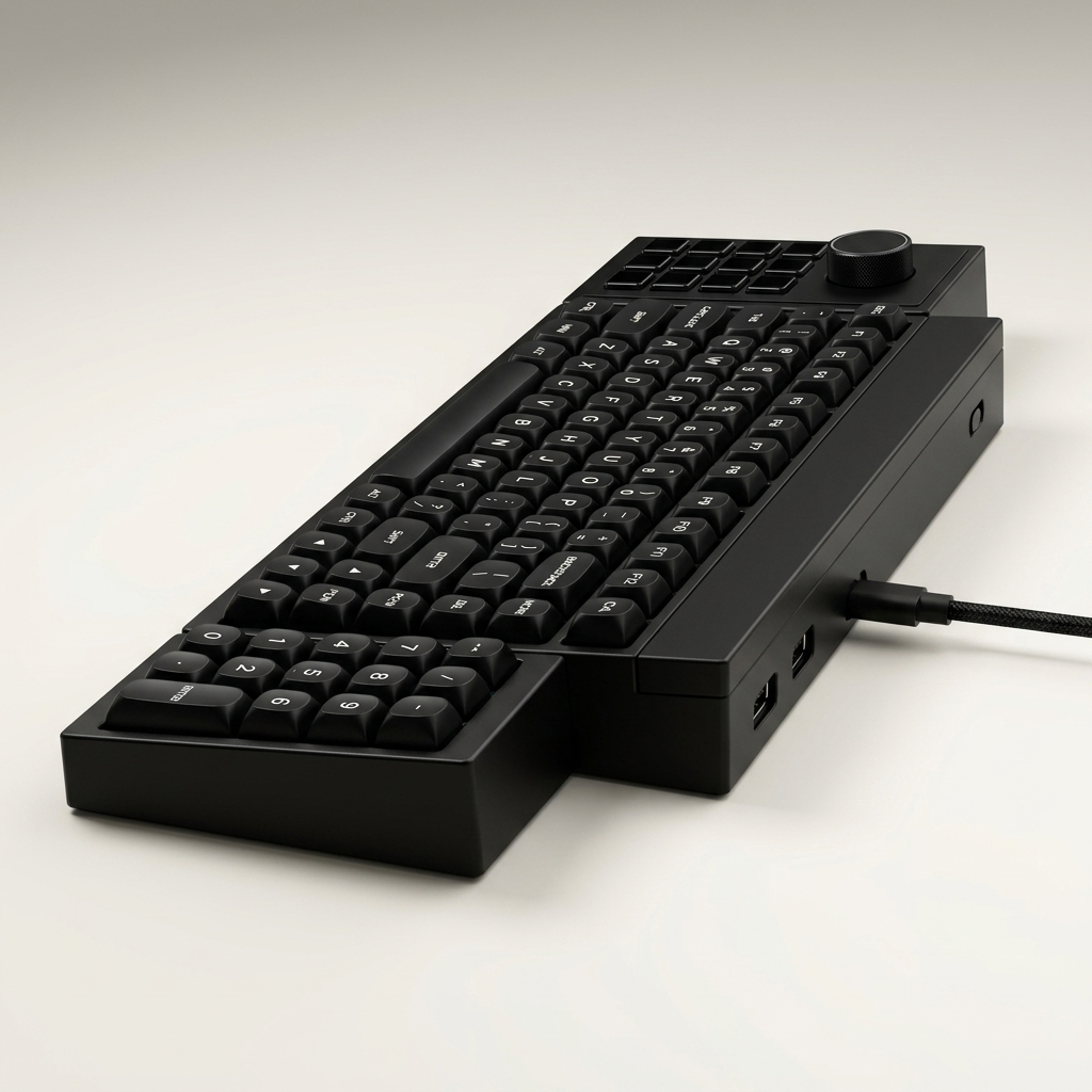 Modular Mechanical Keyboard with Stream-Deck Display - 68-Key RGB, Wired, Programmable Knob
