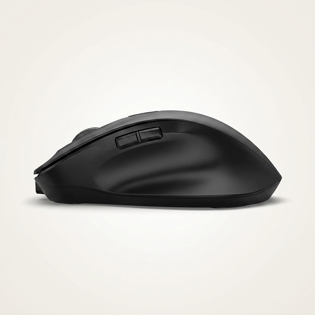Tri-mode mouse pairing by Bluetooth or receiver across tablet, laptop and desktop