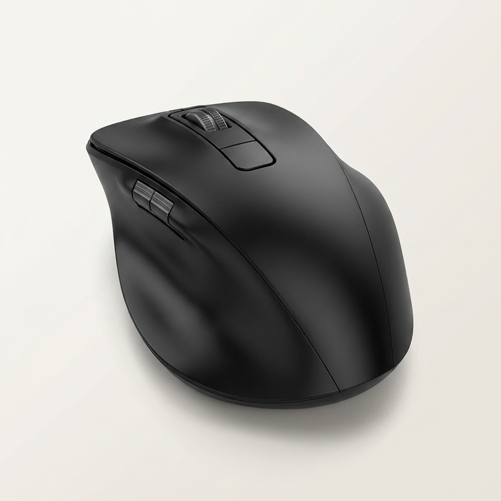 Six-button mouse with 4800 DPI tracking and 300mAh rechargeable battery